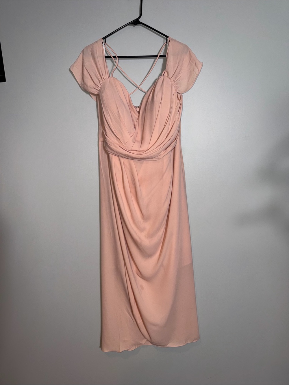City Chic Peach Blush Draped Midi Dress